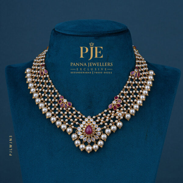 Pearls Jali Necklace |16.58 Gram