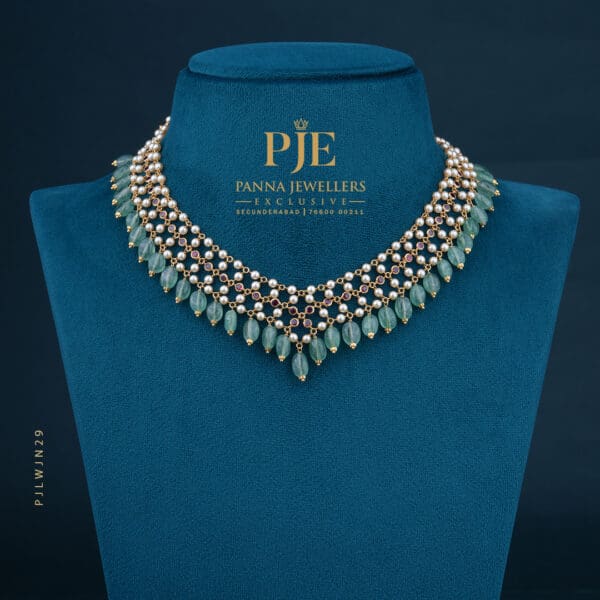 Pearls Jali Necklace | 9.64 Grams