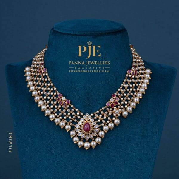Pearls Jali Necklace | 14.70 Gram