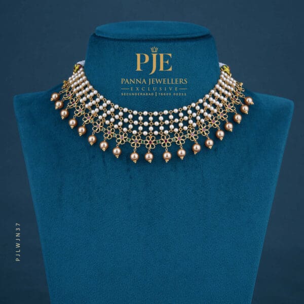 Pearls Jali Necklace | 14.09 Grams