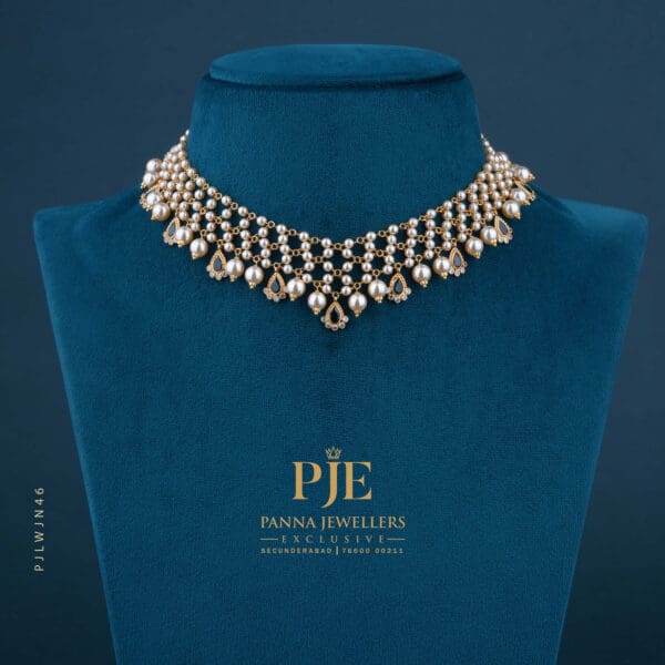 Pearls Jali Necklace | 11.57 Grams